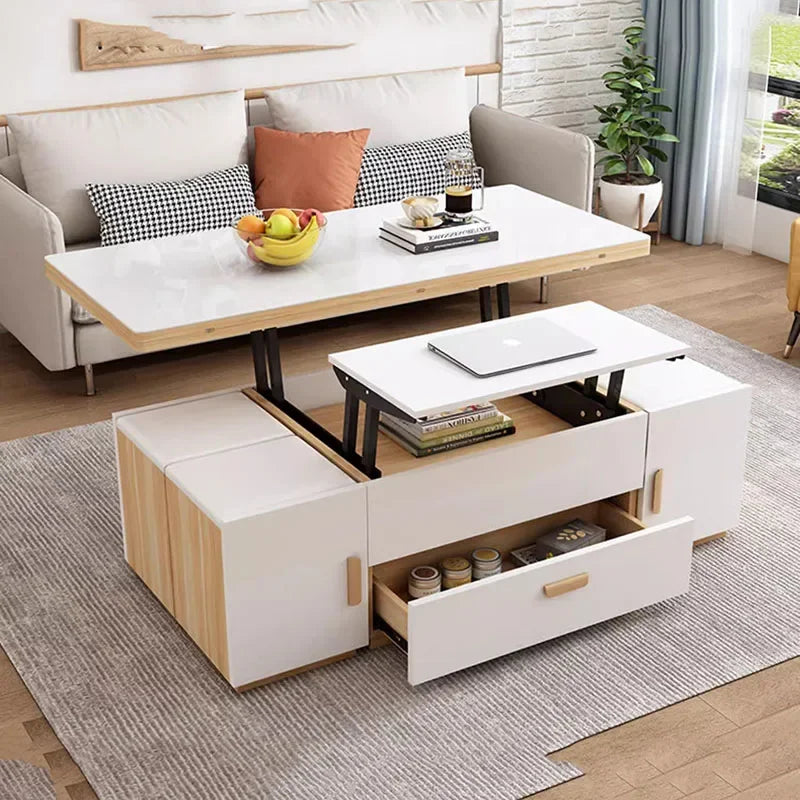 Modern Lift-Top Storage Coffee Table – Nordic Minimalist Living Room Furniture, Multifunctional Sofa Table with Hidden Storage