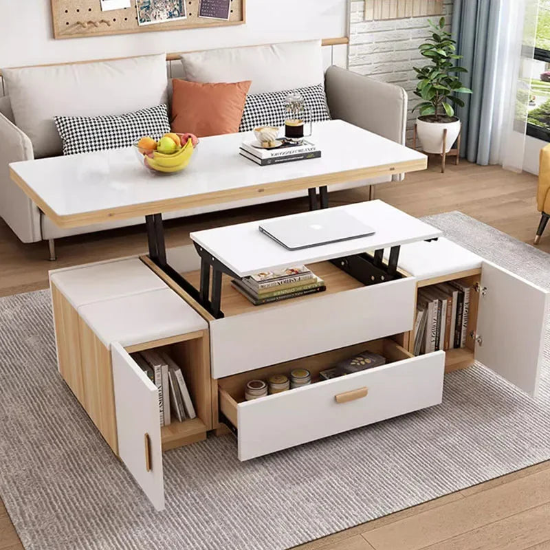 Modern Lift-Top Storage Coffee Table – Nordic Minimalist Living Room Furniture, Multifunctional Sofa Table with Hidden Storage